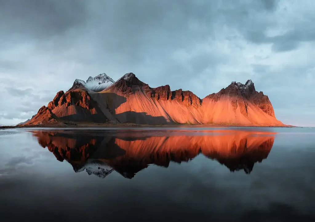 Photo art print by Norris Niman – Icelandic mountains at sunset